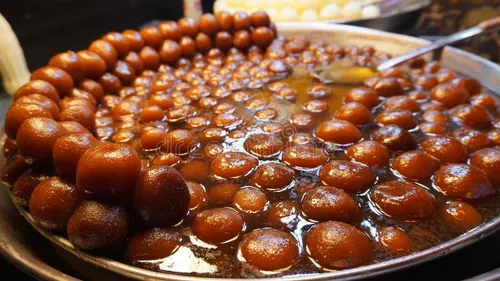 Assorted Indian sweets display